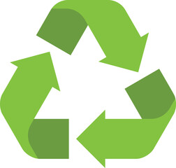 recycle triangle arrow symbols set vector illustration. green solid pictograms of reuse or recycling