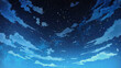 星空と雲のイラスト　夜空　天体観測　美しい背景装飾