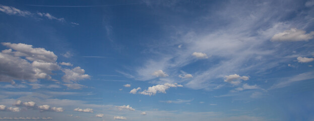 Wall Mural - panoramic horizon sky background, sky clouds