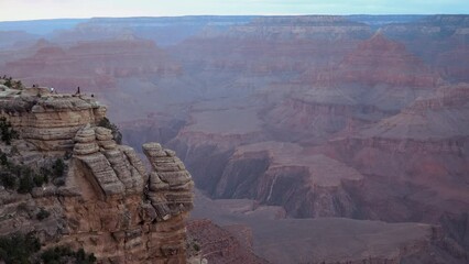 Canvas Print - Grand Canyon National Park, AZ  USA -  August 23th, 2022: Visitors at Mather Point in the South Rim of the Grand Canyon