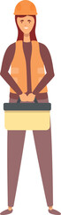 Poster - Engineer icon cartoon vector. Woman worker. Business work