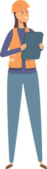 Poster - Adult profession icon cartoon vector. Woman engineer. Business work