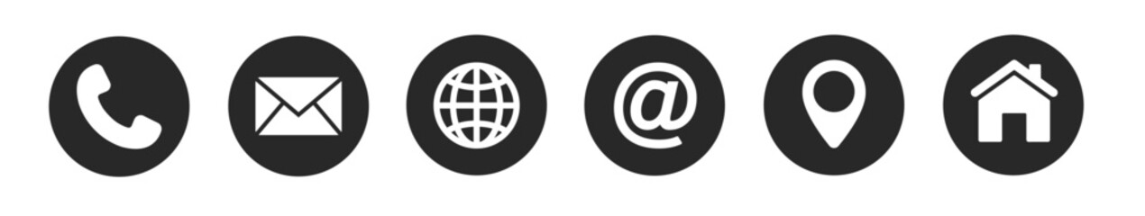 Wall Mural - contact and web icons set. communication icon symbol