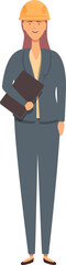 Poster - Miner project icon cartoon vector. Woman worker. Work contractor