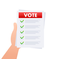 Poster - Voting ballot box. Online vote. Vector stock illustration.