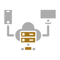 Wall Mural - Cloud Computing Icon Style