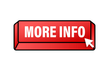 Aufkleber - More Info Button with Cursor. Vector stock illustration.
