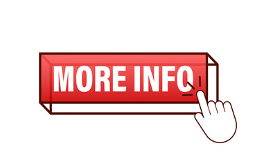 Aufkleber - More Info Button with Cursor. Vector stock illustration.