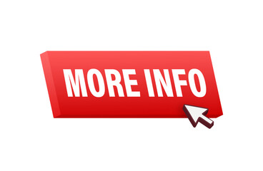 Aufkleber - More Info Button with Cursor. Vector stock illustration.