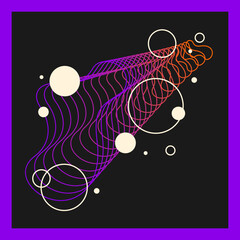 Poster - Modern vector abstract elements with dynamic waves.