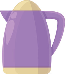 Wall Mural - Purple kettle icon cartoon vector. Glass pot. Cute style