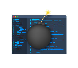 Leinwandbilder - logic bomb. Piece of code intentionally inserted into a software system. Vector stock illustration.