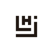 Letter j, L and H square geometric symbol simple logo vector