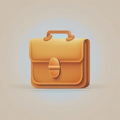Poster - Businessman briefcase or schoolbag. Education, learning, business, finance concept. 3d 2r illustrated icon. Cartoon minimal style.