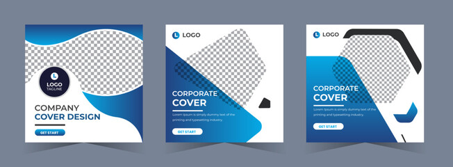 Wall Mural - Corporate sales banners for social media marketing web template