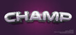 Editable text champ 3d style text effect
