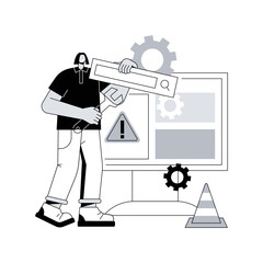 Poster - Website maintenance abstract concept vector illustration. Website service, webpage seo maintenance, web design, corporate site professional support, security analysis, update abstract metaphor.