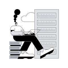 Poster - Big data storage abstract concept vector illustration. Big data architecture, real-time analytics, commodity server, high-capacity disk infrastructure, storage area network abstract metaphor.