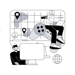 Poster - multiplayer online battle arena abstract concept vector illustration. multiplayer battle arena, mass