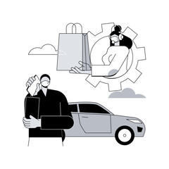 Poster - get supplies without leaving your car abstract concept vector illustration. curbside pickup, order n