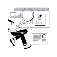 Poster - digital auditing abstract concept vector illustration. digital accountancy service, business auditin