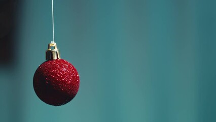 christmas tree ball with blue background
