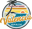 Vintage Valencia Spain Vacation Travel Stamp