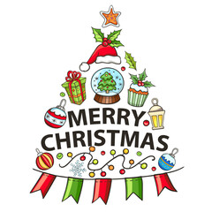 Sticker - Christmas and New Year greeting card