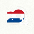 New Year 2023 for Netherlands on snowflake background.