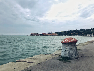 Wall Mural - view of the port at Adriatic sea in Slovenia