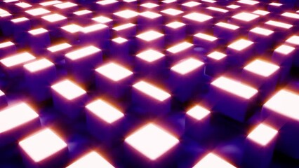 Wall Mural - shining rose 3d cubes random - abstract geometrical backdrop - loop video