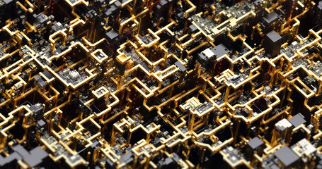 Aufkleber - Abstract hi-tech, science, futuristic technology concept. Technology and science background, Computer technologies,  Artificial intelligence (AI), Machine learning design background.