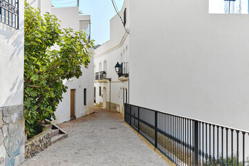 Poster - Charming narrow street of Mojacar village in Almeria. Spain