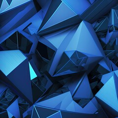 Poster - Abstract geometric blue color background