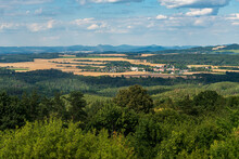 Duba, Ceska Lipa And Luzicke Hory Mountains From Nedvezi Hill In CHKO Kokorinsko - Machuv Kraj In Czech Republic