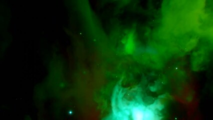 Poster - Cosmic Colorful Nebula. Design. Moving colorful fog in outer space. Colorful nebula of space in beautiful stream on black background