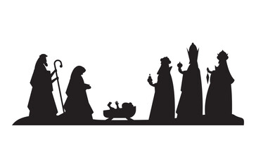 Poster - manger characters silhouettes