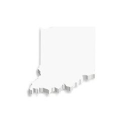 Sticker - Indiana, state of USA - white vector 3D map of country area.