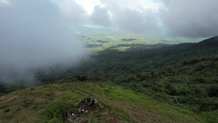 Wall Mural - green nicaragua landscape with granada town aerial drone view