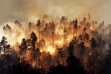 Forest Landscape After a Fire.