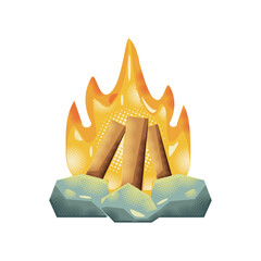 Poster - bonfire camping icon