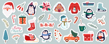 Cute Cartoon Christmas New Year Stickers