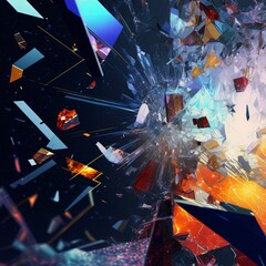 Wall Mural - Abstract shattered, shattered like glass