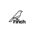 finch bird modern minimalist logo design vector