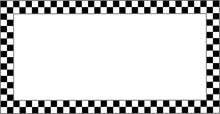 Black White Checkerboard Pattern, Rectangle Frame With Copy Space