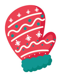 Sticker - christmas mitten icon