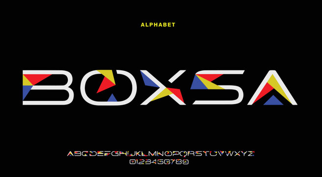 Modern font design, trendy alphabet letters and numbers