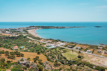 Wall Mural - Paleochora, crete island, greece: city of palaiochora with view to white mountains and lybian sea