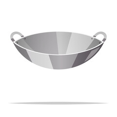 Poster - Wok with two handle vector isolated illustration