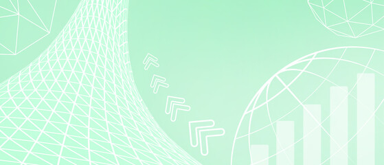 Aufkleber - Abstract Background. Internet connection and network Technology concept on green. Development, protection ,copy space, digital, banner, website -3d Rendering